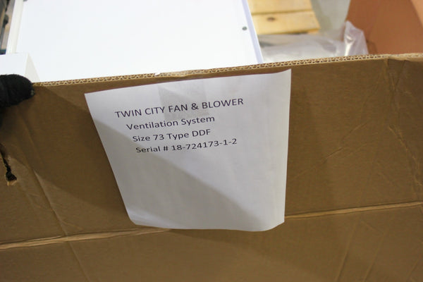 NEW TWIN CITY FAN & BLOWER VENTILATION SYSTEM WITH BALDOR MOTOR SAM 24