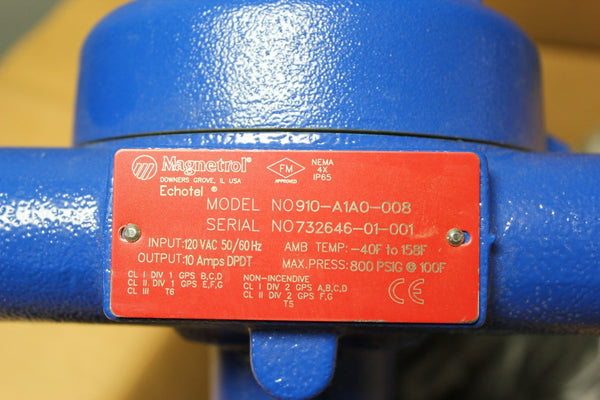 NEW MAGNETROL ULTRASONIC LEVEL SWITCH 910-A1A0-008