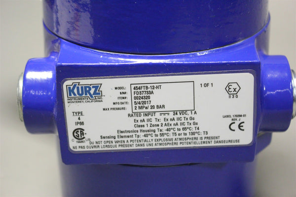 KURZ MASS FLOW TRANSMITTER 454FTB-12-HT