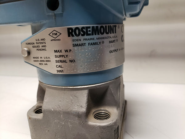 Rosemount Smart Family Pressure Transmitter 3626PSI 250Bar CD2A22A1AB4L4