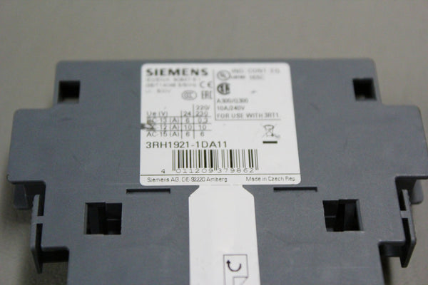 2- SIEMENS 3RH1921-1DA11 AUXILIARY SWITCH
