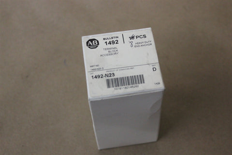 8 NEW ALLEN BRADLEY TERMINAL BLOCK HEAVY DUTY END ANCHORS 1492-N23 D