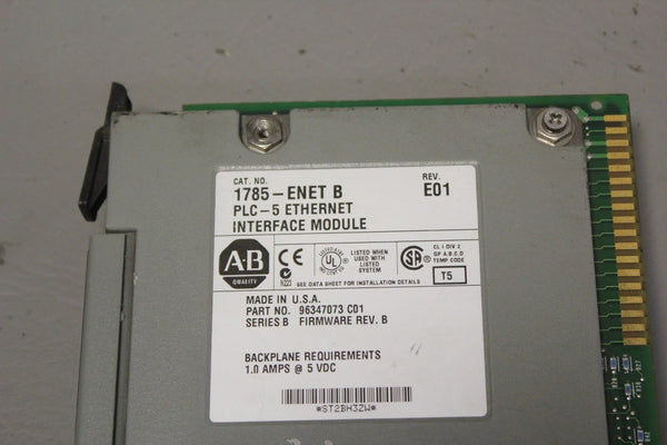 ALLEN BRADLEY PLC-5 ETHERNET INTERFACE MODULE 1785-ENET B