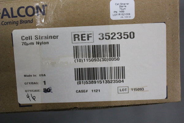 NEW BOX OF 46 FALCON/CORNING 70um NYLON CELL STRAINER 352350