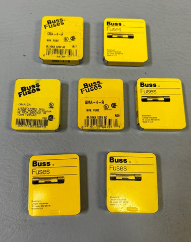 29- LOT OF MISC BUSS FUSES GMA 2A, GMA-4-R, GMA 1A, GMC 5A, GMA 250MA