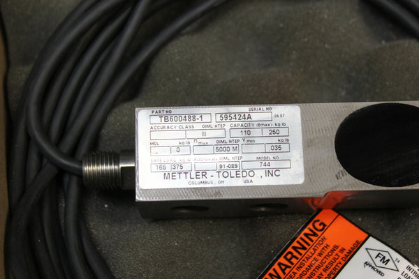 NEW METTLER TOLEDO LOAD CELL 250LB 110KG TB600488-1 