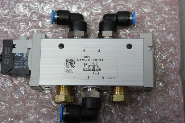 NEW FESTO DIRECTIONAL CONTROL SOLENOID VALVE VUVG-L18-M52-MT-G14-1P3