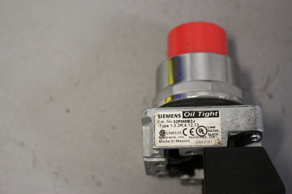 UNUSED SIEMENS RED PUSHBUTTON 52PM8B2J