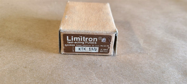 NEW BOX OF 9 BUSS FUSES KTK-1-1/2