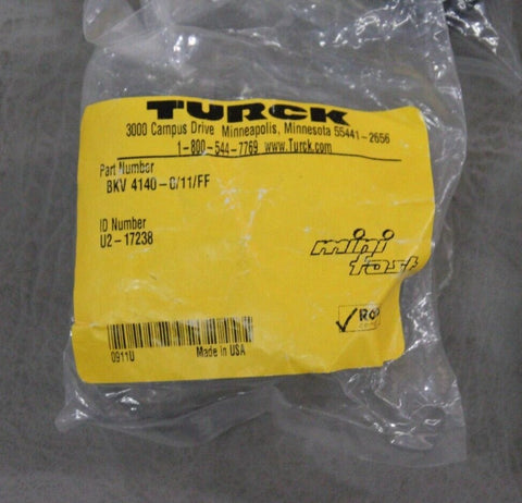 NEW TURCK SENSOR/CABLE CONNECTOR BKV 4140-0/11/FF