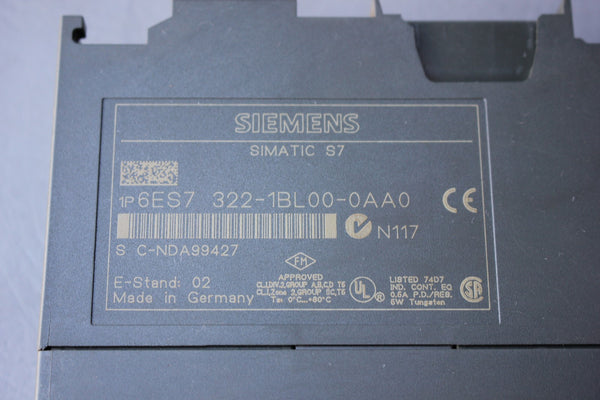 SIEMENS 6ES7 322-1BL00-0AA0 INPUT MODULE TERMINAL BLOCK