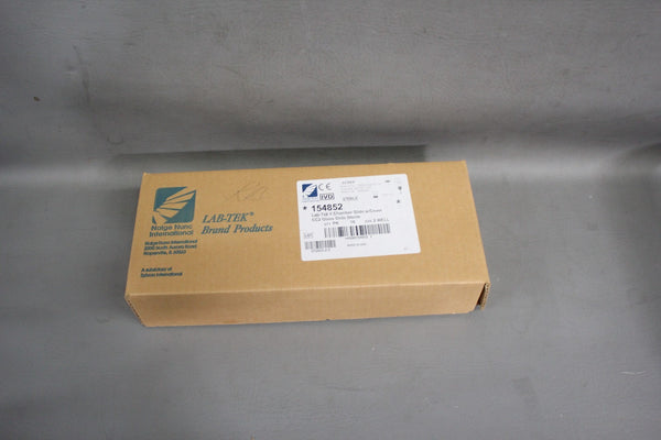 BOX OF 16 NEW NALGE NUNC LAB-TEK II 2 WELL CHAMBER SLIDE W/COVER  154852
