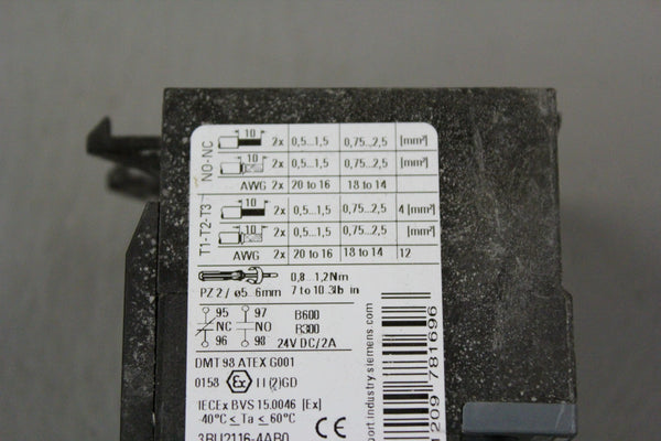 SIEMENS SIRIUS OVERLOAD RELAY 3RU2116-4ABO