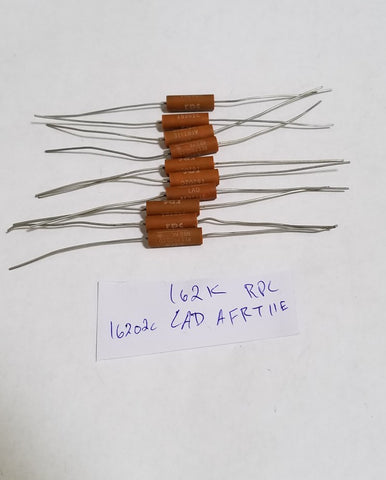 (10) VINTAGE RPC 162K OHM LAD 16202C AFRT11E RESISTORS