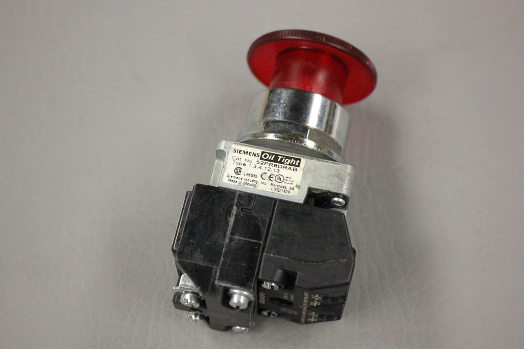 UNUSED SIEMENS RED MUISHROOM HEAD ILLUMINATED PUSHBUTTON 52PR8DRAB