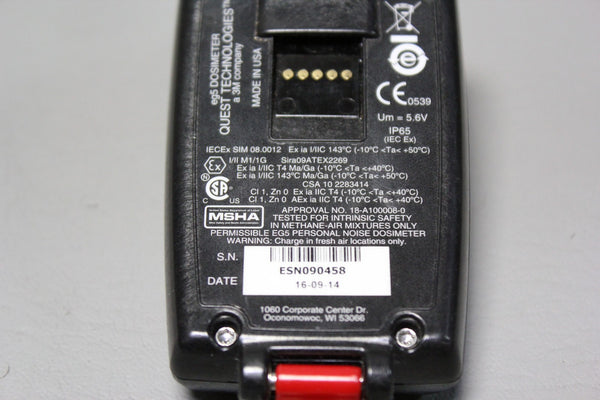 5 3M Quest Technologies The EDGE eg5 Noise Dosimeters + Calibrator QC-10 + Dock