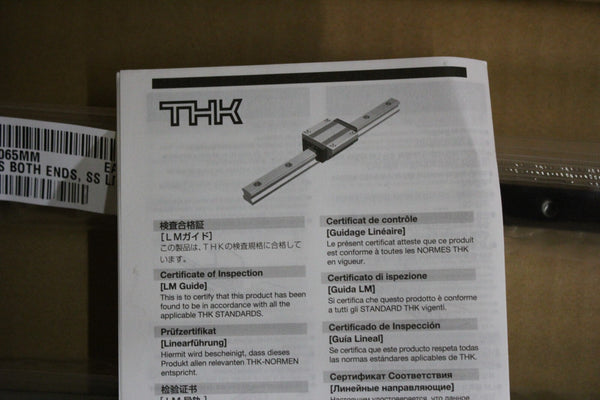 NEW PAIR OF THK LINEAR MOTION RAILS W/ BEARING BLOCKS RSX12MUUF+1065LMF 1065MM