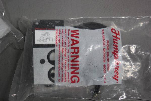 LOT OF 4 NEW HUMPHREY SOLENOID VALVES S410