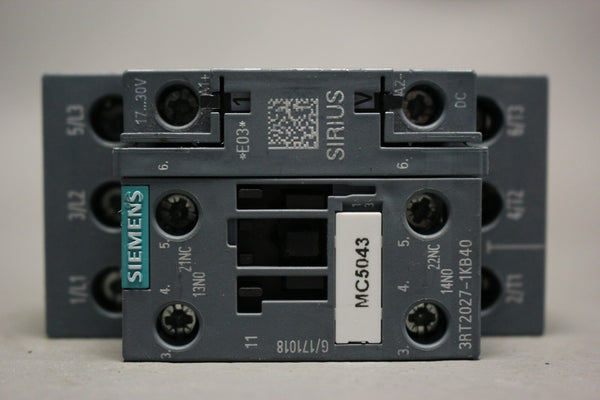 UNUSED SIEMENS POWER CONTACTOR 3RT2027-1KB40