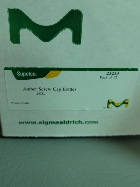 NEW SUPELCO AMBER SCREW CAP BOTTLES 2oz LOT 12