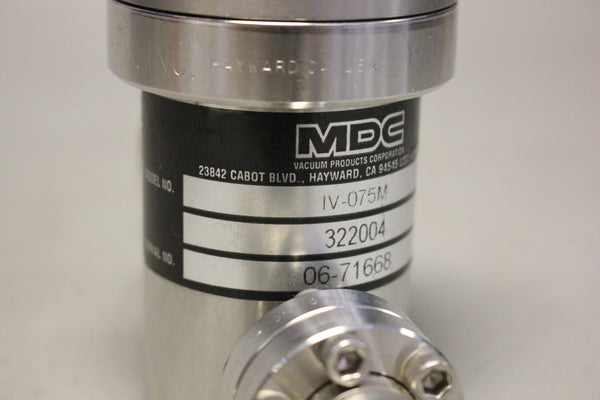 MDC VACUUM PRODUCTS PRECISION VALVE IV-075M