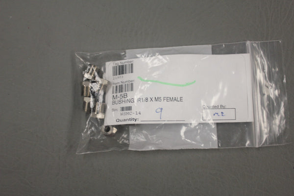 PACK OF 9 M-5B BUSHING FEMALE FITTINGS