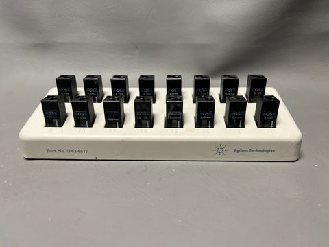 Agilent 5063-6577 tray with 16X Spectrophotometer Cells QS .1 2.0 1.0 .10