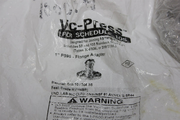 VICTAULIC VIC-PRESS 1" STAINLESS STEEL FLANGE ADAPTER FITTING  P595