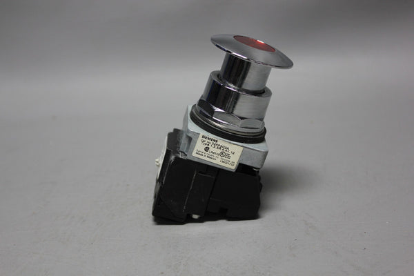 SIEMENS RED ILLUMINATED MUSHROOM HEAD PUSH PULL BUTTON 52PP2G2A W/52AATGN, 52BJK