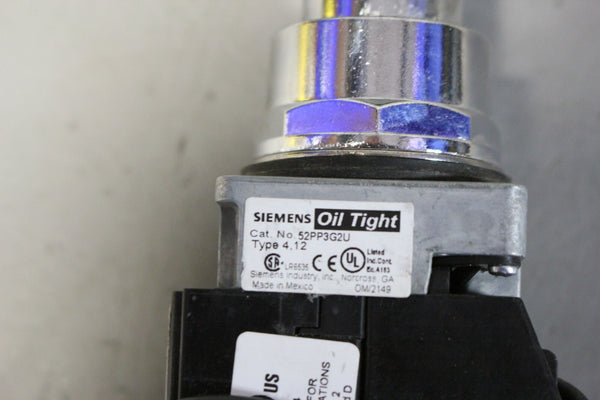 UNUSED SIEMENS ILLUMINATED CHROME PUSHBUTTON 52PP3G2U