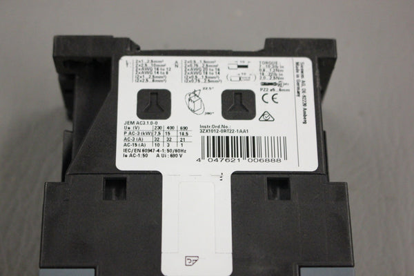 SIEMENS SIRIUS CONTACTOR 3RT2027-1AP20-OUAO