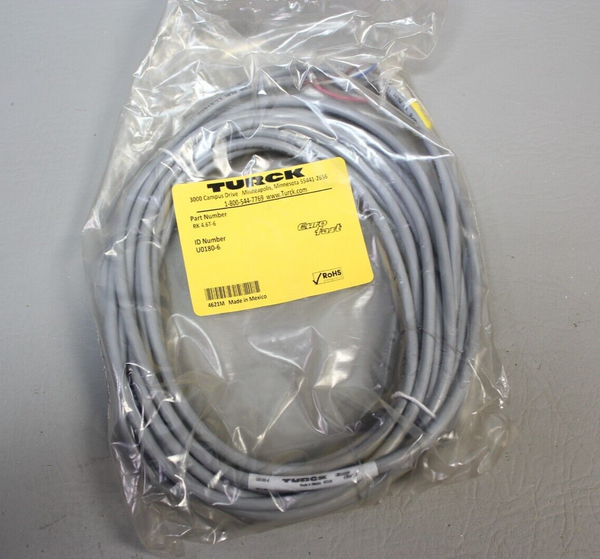 NEW TURCK SENSOR CABLE ASSEMBLY RK 4.6T-6 U0180-6