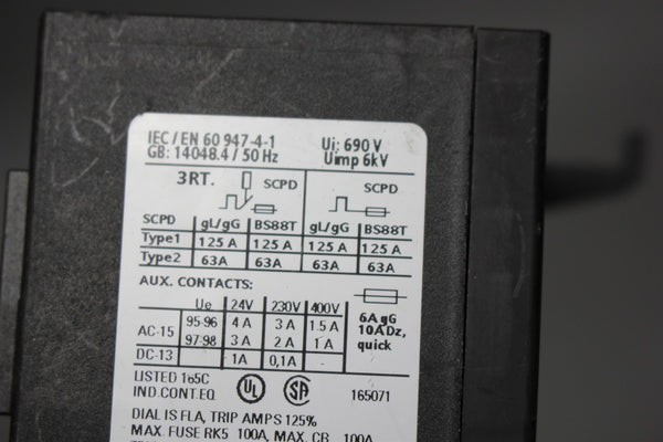 UNUSED SIEMENS OVERLOAD RELAY 3RU1136-4DB0