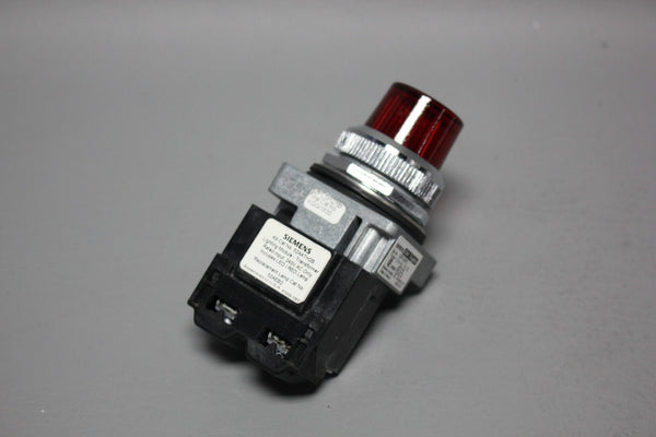SIEMENS PILOT BUTTON RED LED INDICATOR 52PL4HX W/52AATH2B