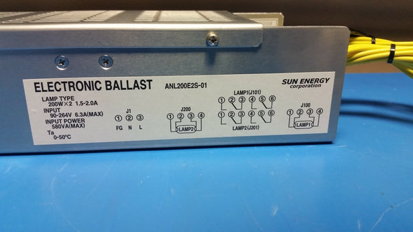 Sun Energy Electronic Ballast ANL200E2S-01 90-264V 6.3A 