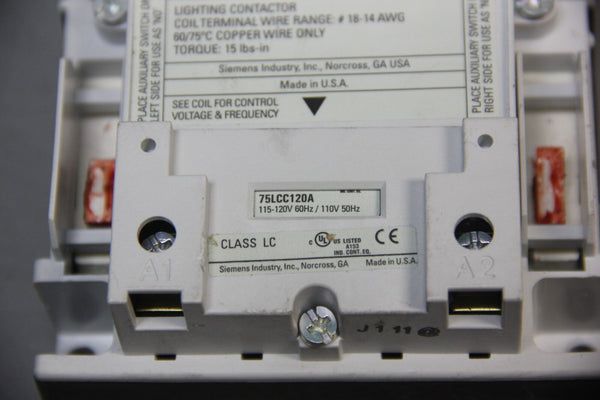 SIEMENS LIGHTING CONTACTOR 75LCC120A WITH 6 49LCPP2A MODULES