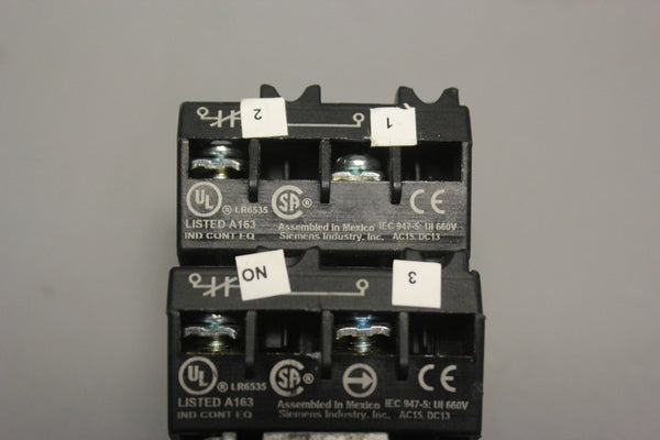 SIEMENS 52PP7E2U PUSHBUTTON PUSH-PULL ILL RED 3 POSITION NCLXLB-NC 120VAC/DC