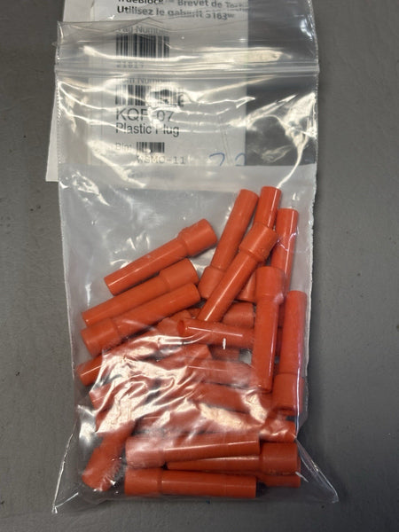 27- KQP-07 Tubing Fitting, Plug, Pneumatic Plastic Orange