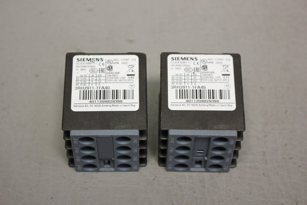 LOT OF 2 SIEMENS 3RH2911-1FA40 AUX CONTACTS