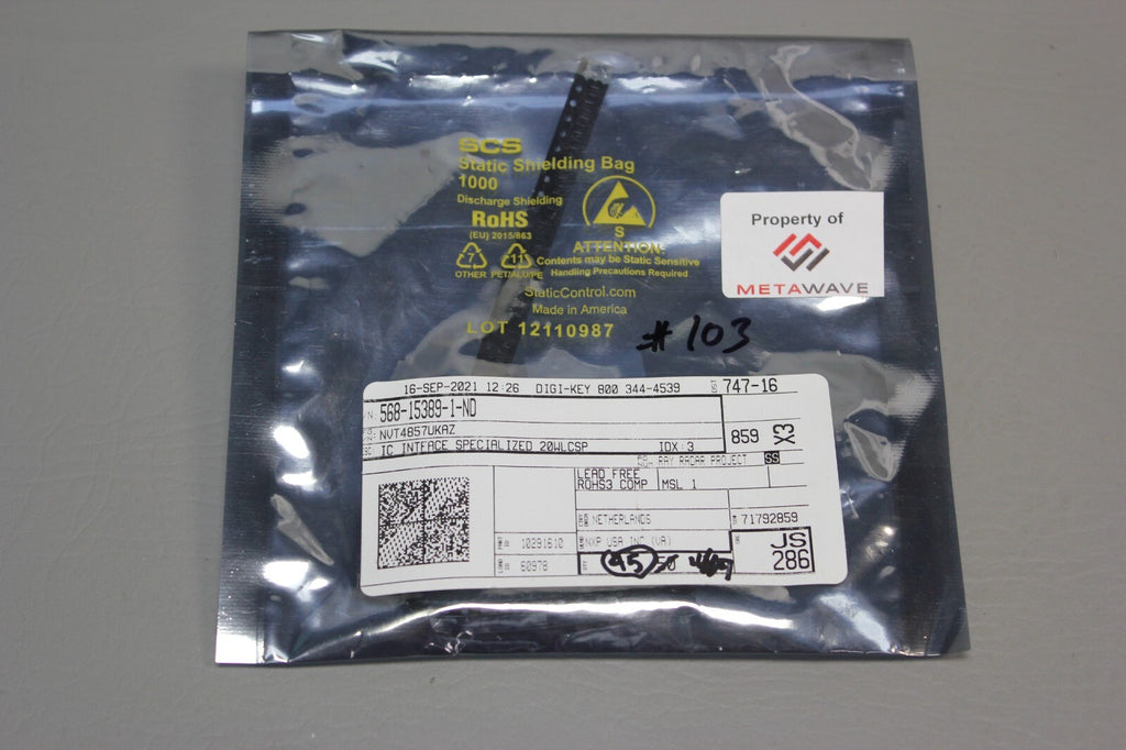 NXP NVT4857UKAZ IC INTFACE SPECIALIZED 20WLCSP MEMORY CARD INTERFACE QTY 45