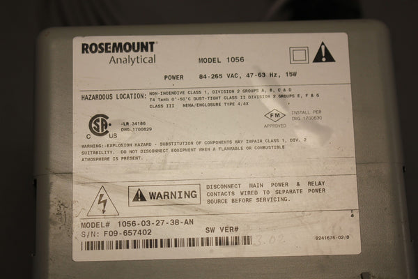 ROSEMOUNT DUAL CHANNEL TRANSMITTER 1056-03-27-38-AN