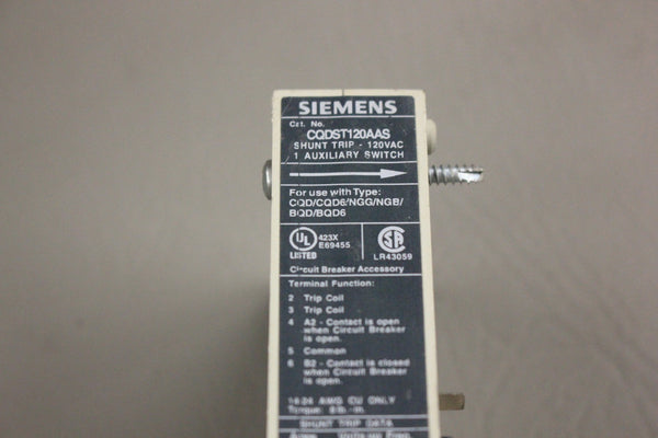 Siemens CQDST120AAS Shunt Trip Auxiliary Switch