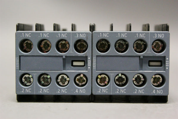 LOT OF 2 UNUSED SIEMENS AUXILIARY CONTACTS BLOCK 3RH2911-1HA13