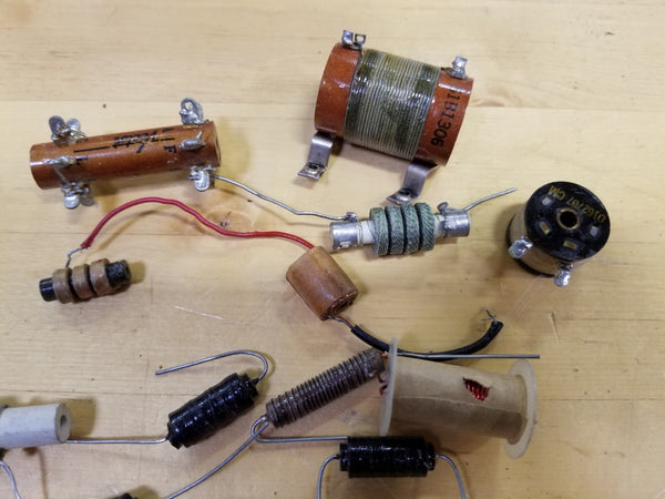 Lot of Vintage Ham Radio Tuner Coils Vector