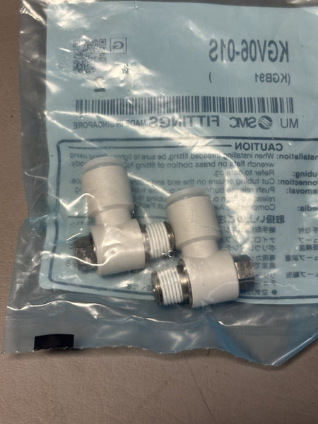 2- SMC KGV06-01S Uni Male Elbow Tube Fitting Connector 6mm