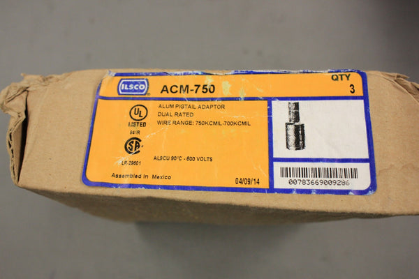 ILSCO ACM-750 ALUM PIGTAIL ADAPTOR QTY 3