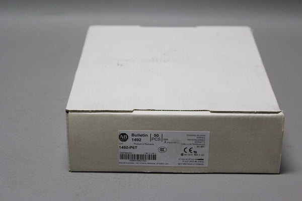 1 NEW BOX OF 50 ALLEN BRADLEY PUSH IN TERMINAL BLOCKS 1492-P6T SER. A