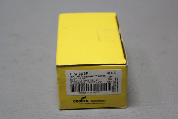 10 NEW EATON BUSSMANN LOW PEAK CLASS J TIME DELAY FUSES LPJ-30SPI
