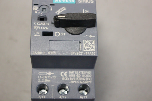 UNUSED SIEMENS SIRIUS CIRCUIT BREAKER 3RV2021-4PA10