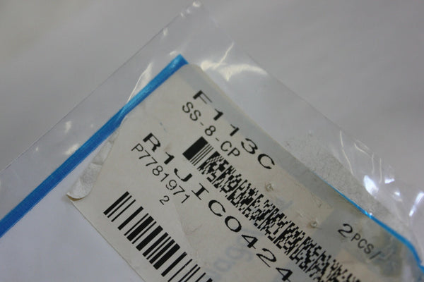 2 New Swagelok Stainless Steel 1/2" Pipe Cap Fittings SS-8-CP